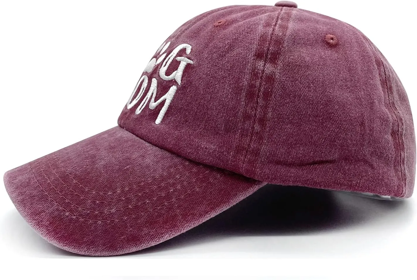 Women's Embroidered Dog Mom Hat Adjustable Denim Baseball Cap