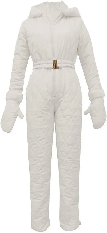 Womens One Piece Snowsuit Winter Onesie Warming Ski Suit Waterproof Insulated Snowsuit Ski Jumpsuit Outfits Skiwear