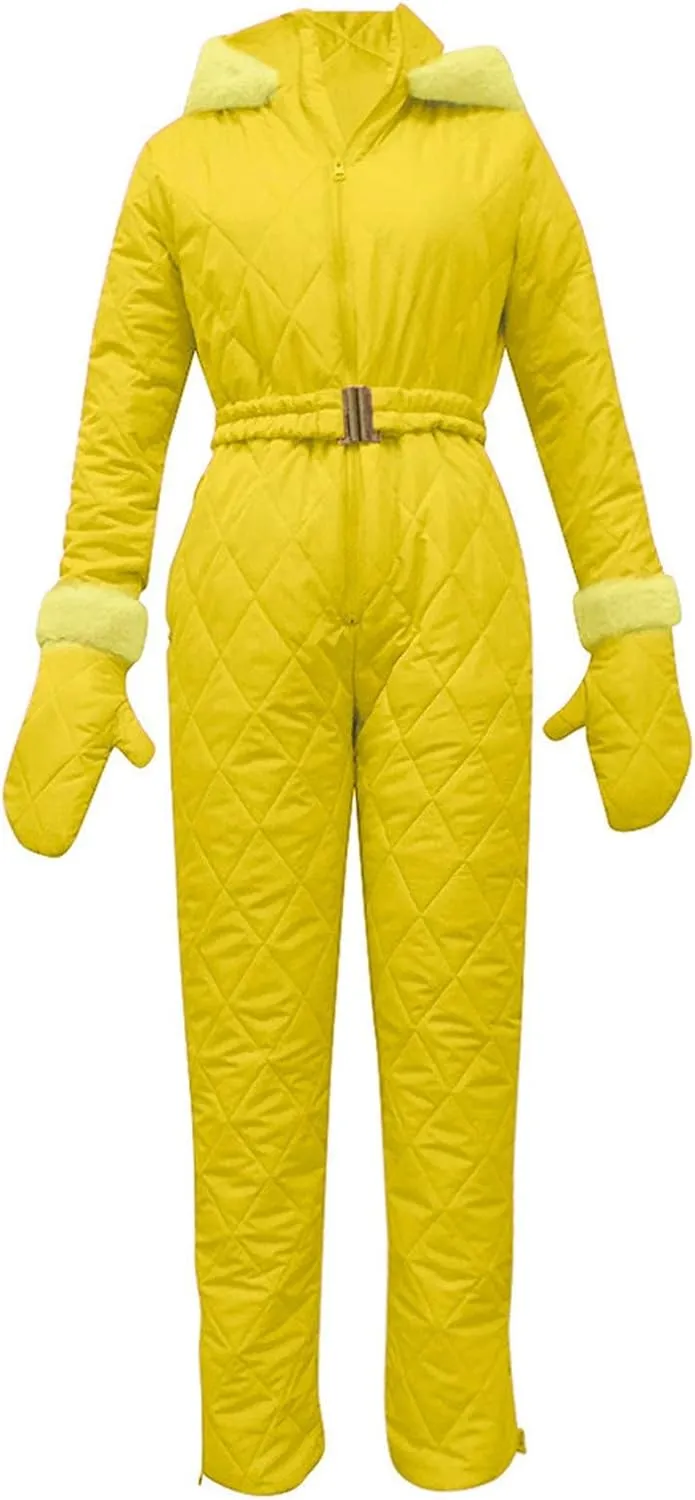 Womens One Piece Snowsuit Winter Onesie Warming Ski Suit Waterproof Insulated Snowsuit Ski Jumpsuit Outfits Skiwear