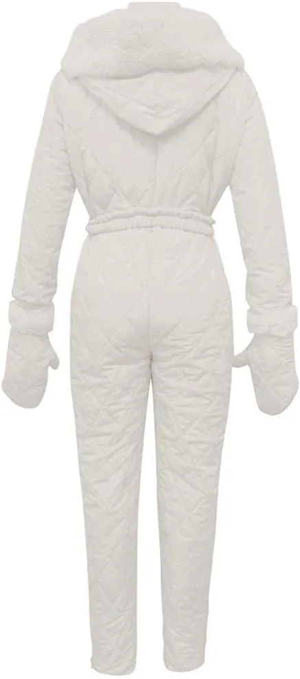 Womens One Piece Snowsuit Winter Onesie Warming Ski Suit Waterproof Insulated Snowsuit Ski Jumpsuit Outfits Skiwear