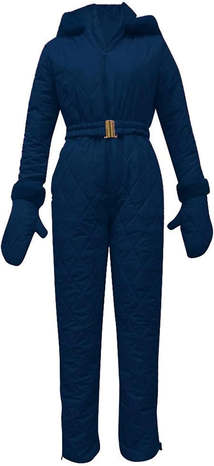 Womens One Piece Snowsuit Winter Onesie Warming Ski Suit Waterproof Insulated Snowsuit Ski Jumpsuit Outfits Skiwear