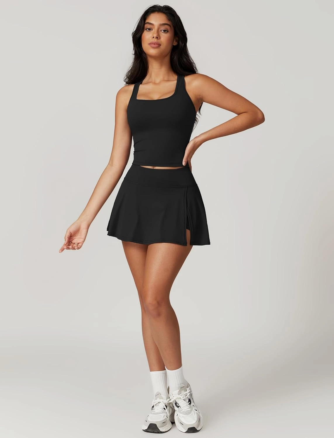 Womens 2 Piece Tennis Skirt Workout Skorts Athletic Set Yoga Golf Outfits for Women Two Piece Tennis Skirt Sets