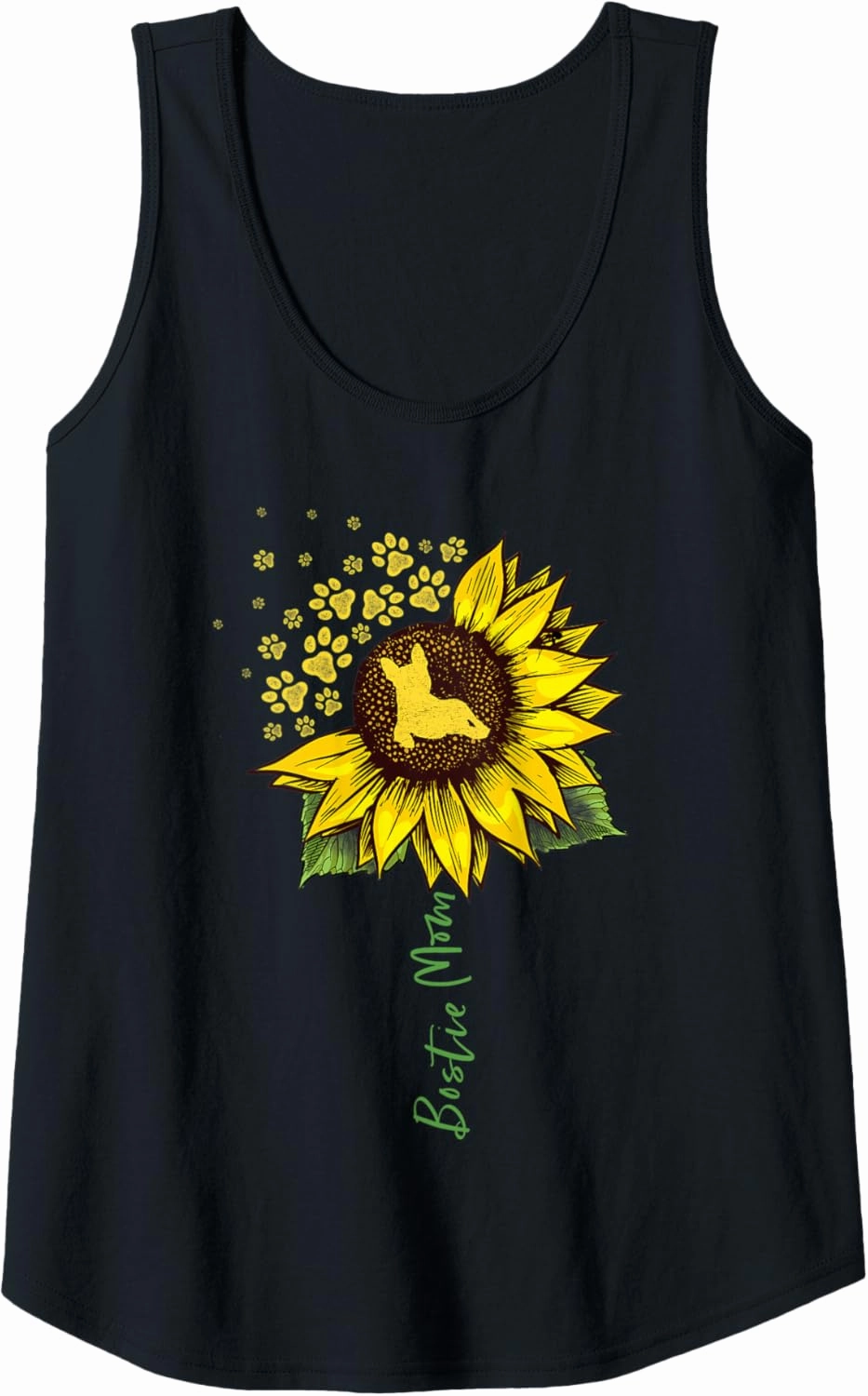 Womens Bostie Mom Sunflower Boston Terrier Lover Gifts Dog Mom Mama Tank Top