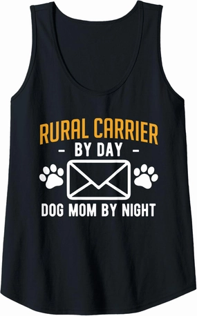 Womens Rural Carrier By Day Dog Mom By Night Mothers Day Tank Top