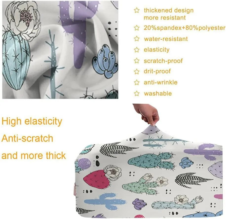 Wondertify Colorful Cacti Suitcase Cover Childish Lovely Plant Travel Elastic Protective Washable Suitcase Protector Fits 25 To 28 Inch