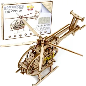 WOODEN.CITY Helicopter 3D Wooden Puzzles for Adults | Model Kit Made in EU