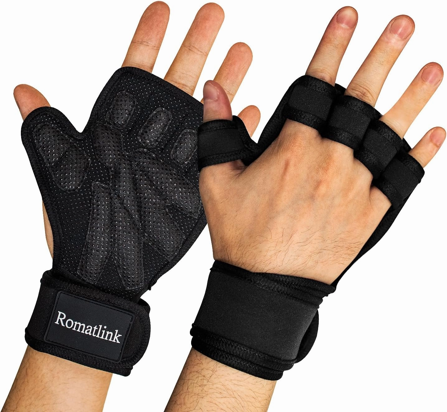Workout Gloves for Athletic Use Weight Lifting, Palm Protectors with Adjustable Wrist Wraps, Sport Gloves for Men and Women, Great for Gym Fitness Exercise, Cycling, Hand Support, Training
