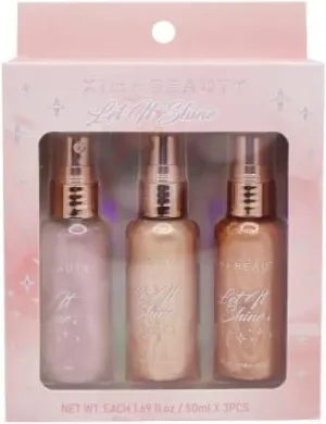 Xime Beauty Mini 3PC Set of Liquid Shimmer Highlight Multidimensional Micro Glitter Sprays (Let it Shine)