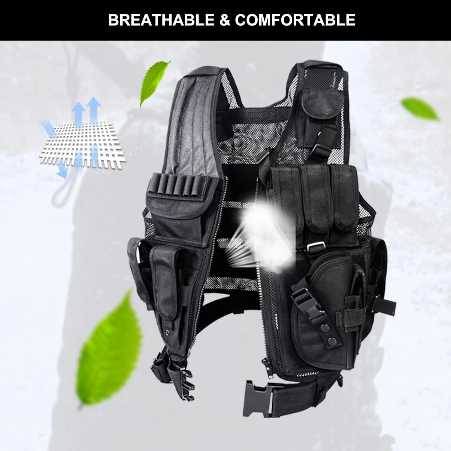 YAKEDA Tactical Outdoor CS Game Vest Adjustable Fit Adult