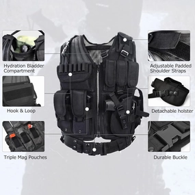 YAKEDA Tactical Outdoor CS Game Vest Adjustable Fit Adult