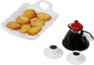 YARNOW 5 Sets Miniature Kitchen Set Adorable Tiny Coffee Cup Food Models for Dollhouse Decor and Safe Design for Mini Decoration and Crafting