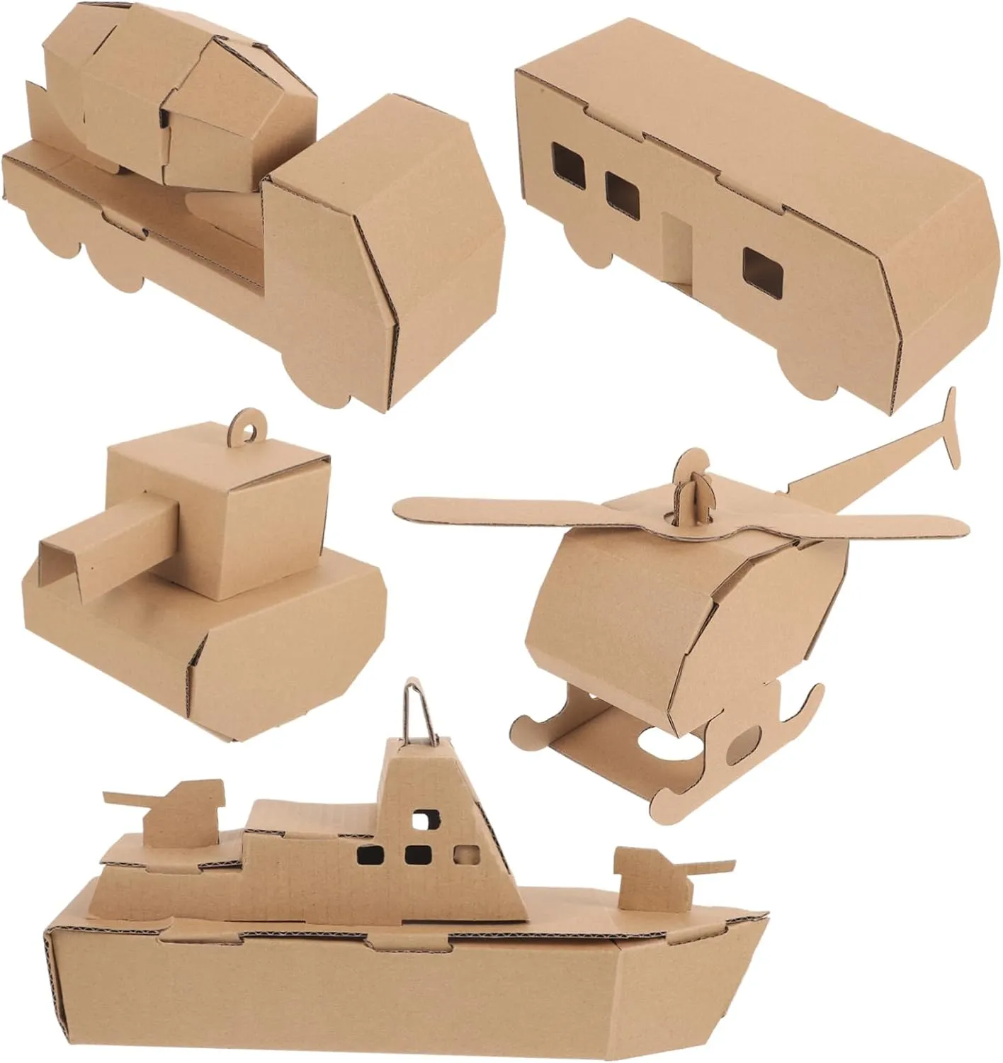 YARNOW 5pcs Paper Puzzle Creative Helicopter and Car Model Assembly Kit for Educational Craft Activity for Ages Easy to Assemble with Instructions