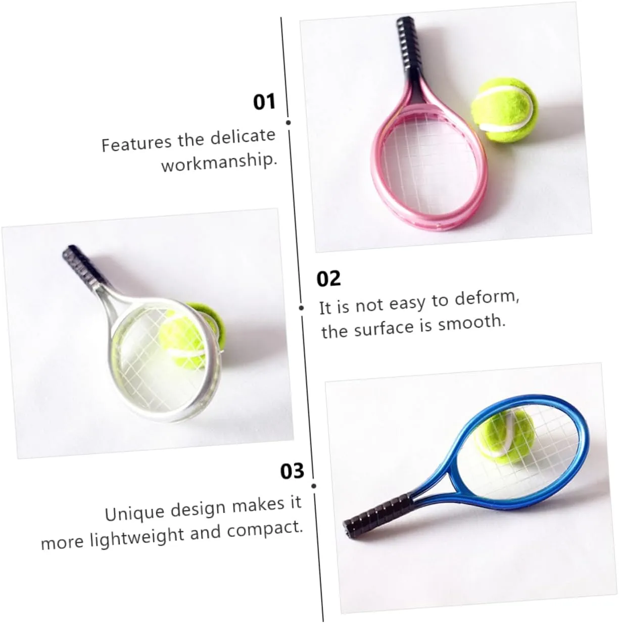 YARNOW Tennis Racket Tennis Mini Sports Tennis Balls Mini Ornament Mini Ball Mini Tennis Ball Tennis Rackets