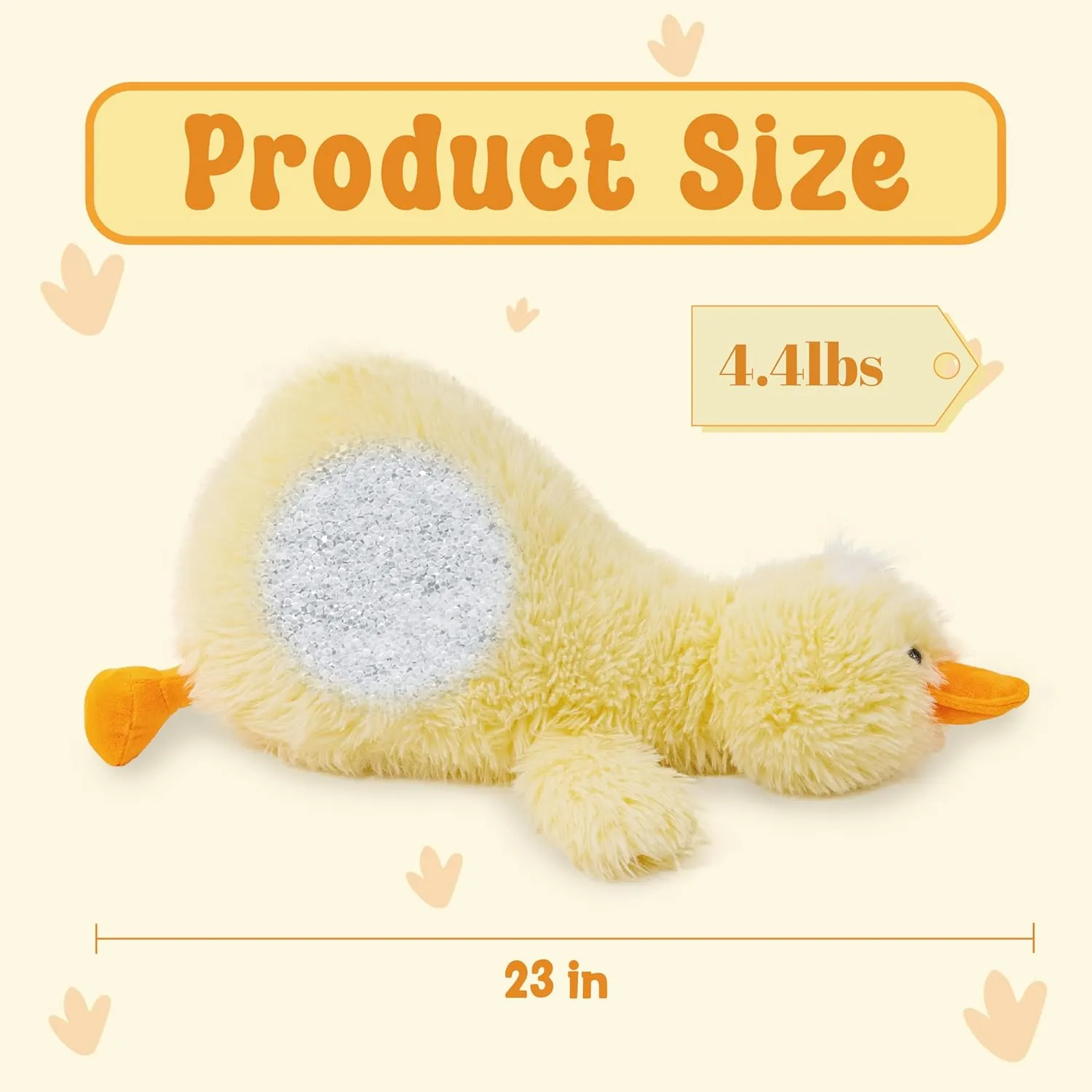 Yellow Duck Stuffed Animals, 4.4lbs Weighted Duck Plush Toys, Fluffy Stuffed Animal, Soft Farm Animal Plush Toys, 23" Large Weighted Stuffed Animals for Kids, Adults on Birthday Children's Day