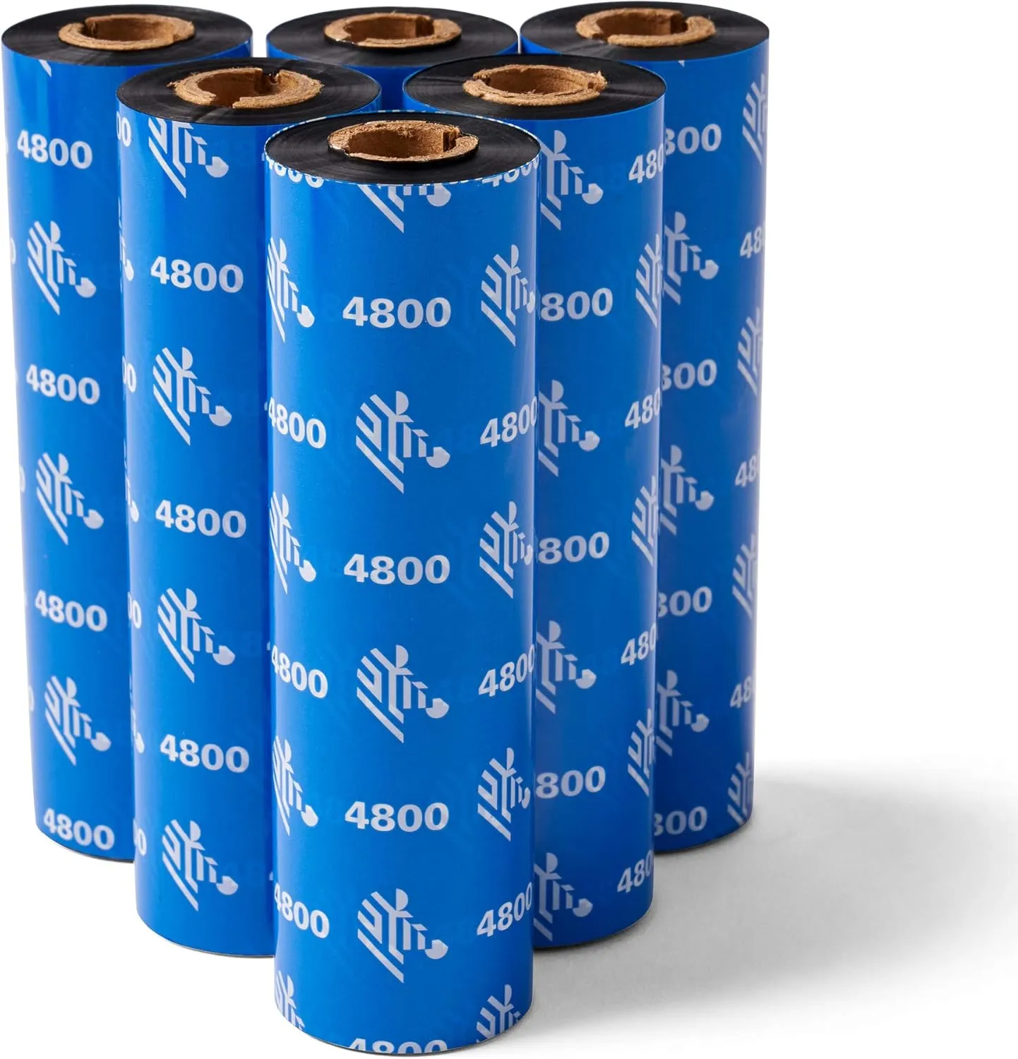 Zebra Premium Black Resin Ribbon for Thermal Transfer Desktop Printers, Fast, and Simple Replacement, 4.33 in Wide 242 ft Long 0.5 in Core 6 Rolls 10031728SP
