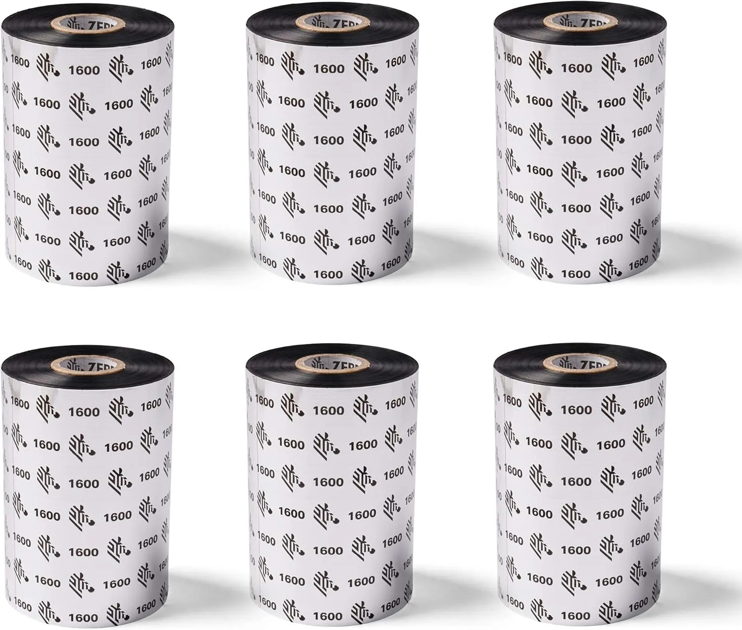 Zebra Standard Black Wax Ribbon for Industrial Thermal Transfer Printers 4.33 in Wide 1476 ft Long 1 in Core Pack of 6 Rolls Compatible with Multiple Models 10031729SP