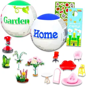 Zuru Mini Brands Home and Garden Set - Bundle of Home Collection with Two Mystery Balls and Stickers | Miniature Blind Ball Toy for Kids and Adults